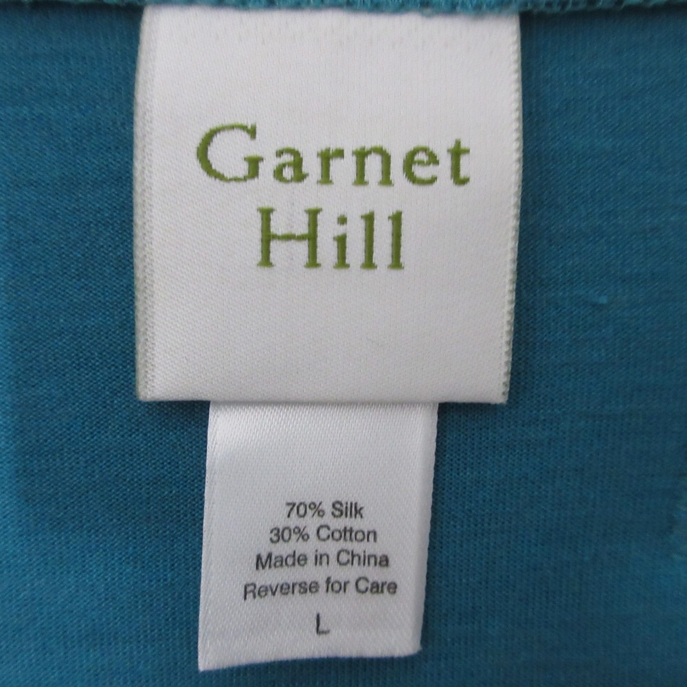 Garnet Hill Top Large Blue Silk Cotton Blend Lace Trim Cottage Core Boho Peasant - Picture 4 of 9